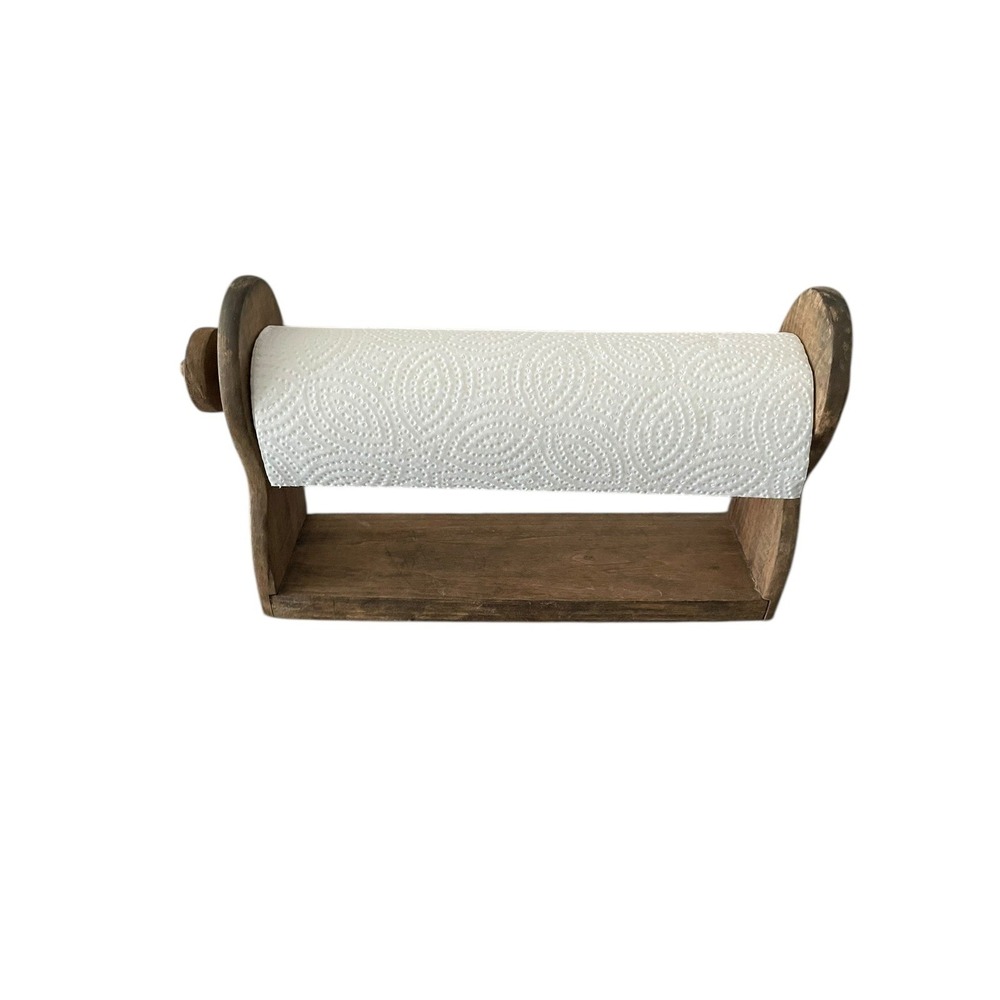 Vintage Wooden Paper Towel Holder Farmhouse Handmade 1977 Primative
